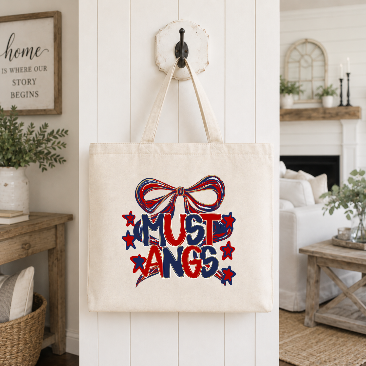 Preppy Mustangs Tote Bag