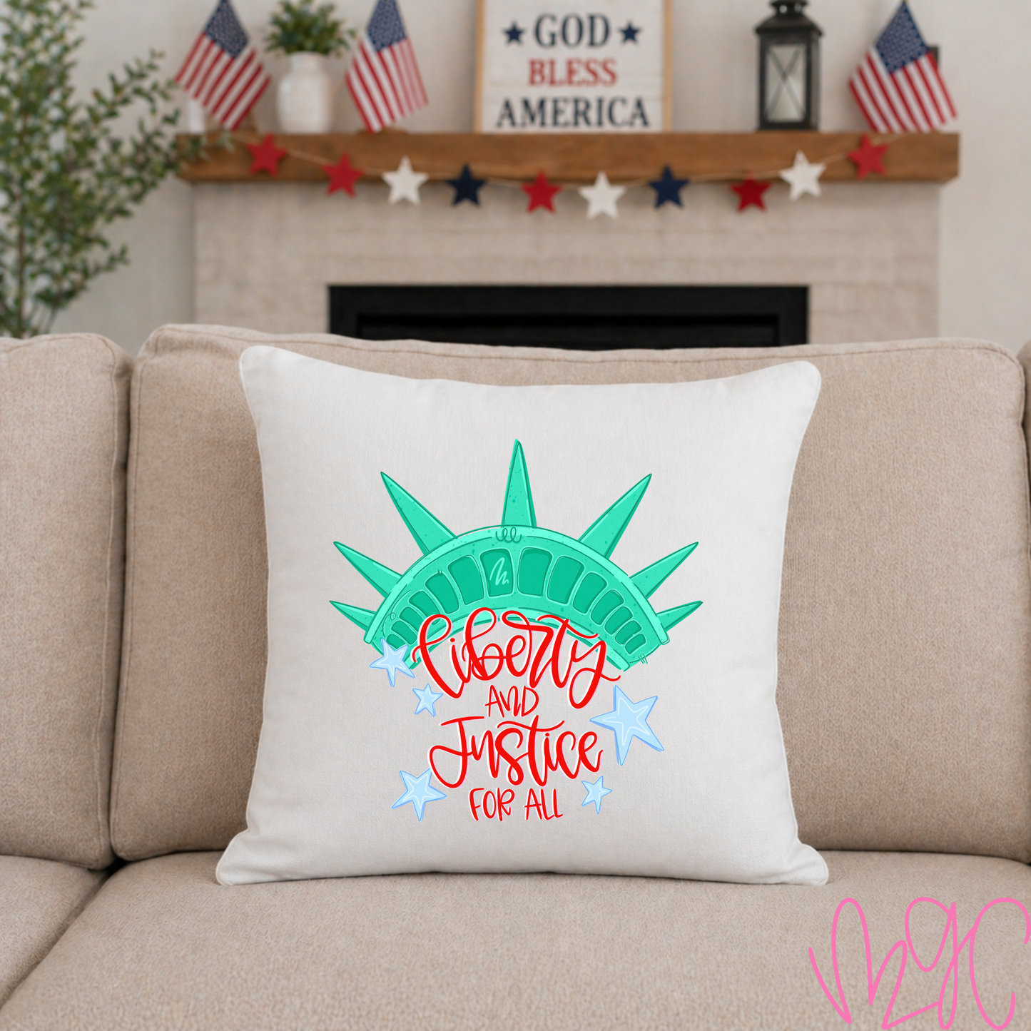 Liberty & Justice Throw Pillow
