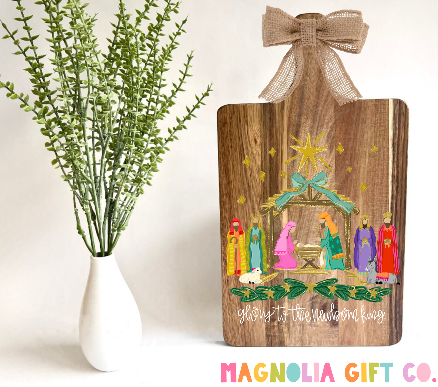 Glory To The Newborn King Cutting Board