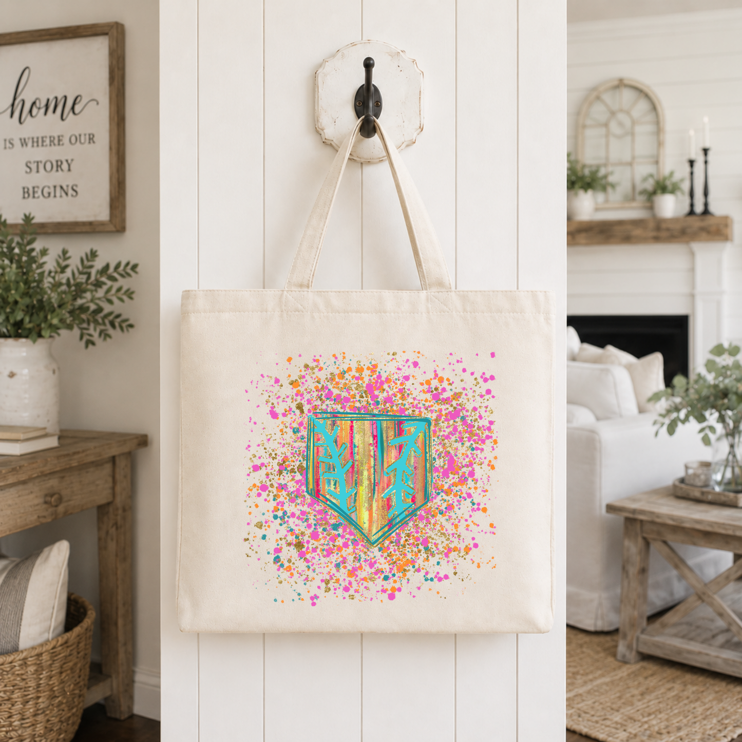 Confetti Home Plate Tote Bag