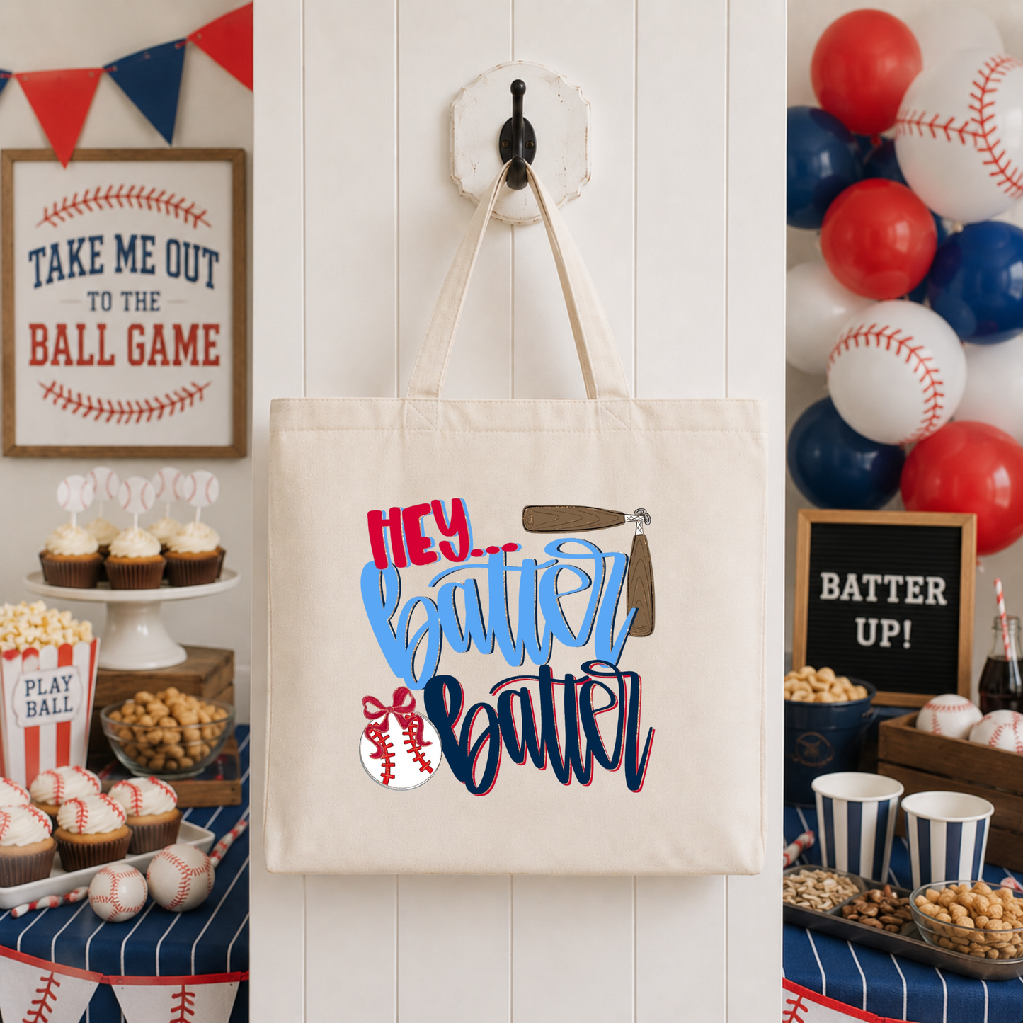 Hey Batter Batter (Baseball) Tote Bag