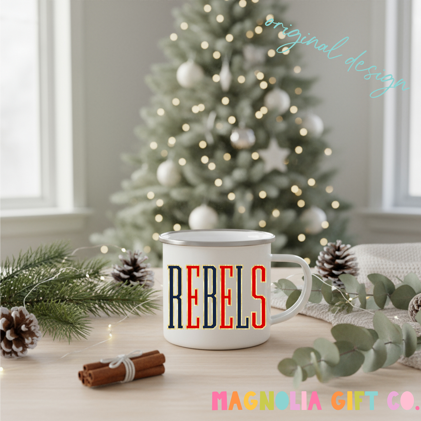 Tall Varsity Rebels Coffee Mug