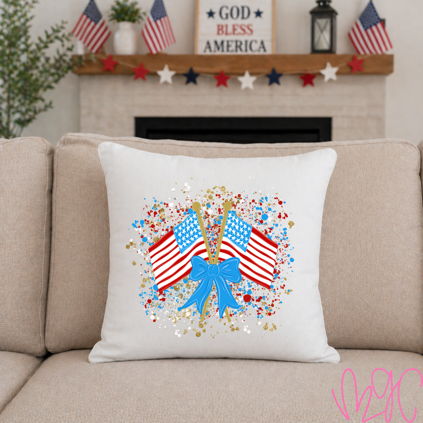Confetti Flag Throw Pillow