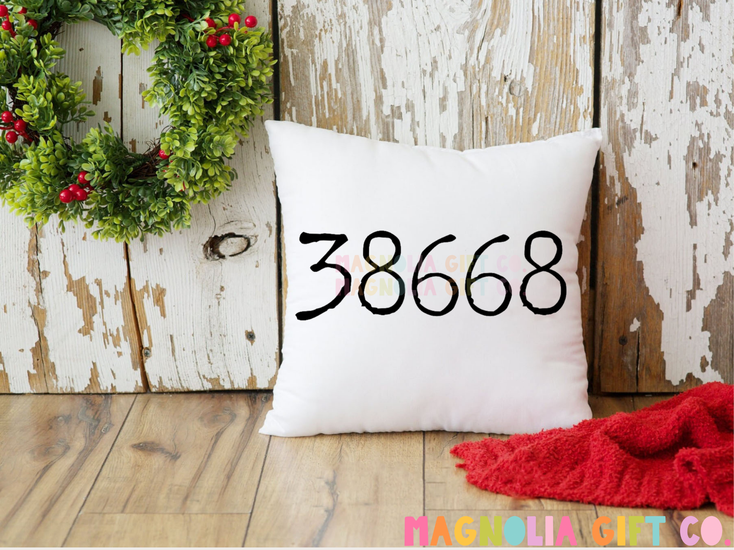 Simple Zip Code Throw Pillow