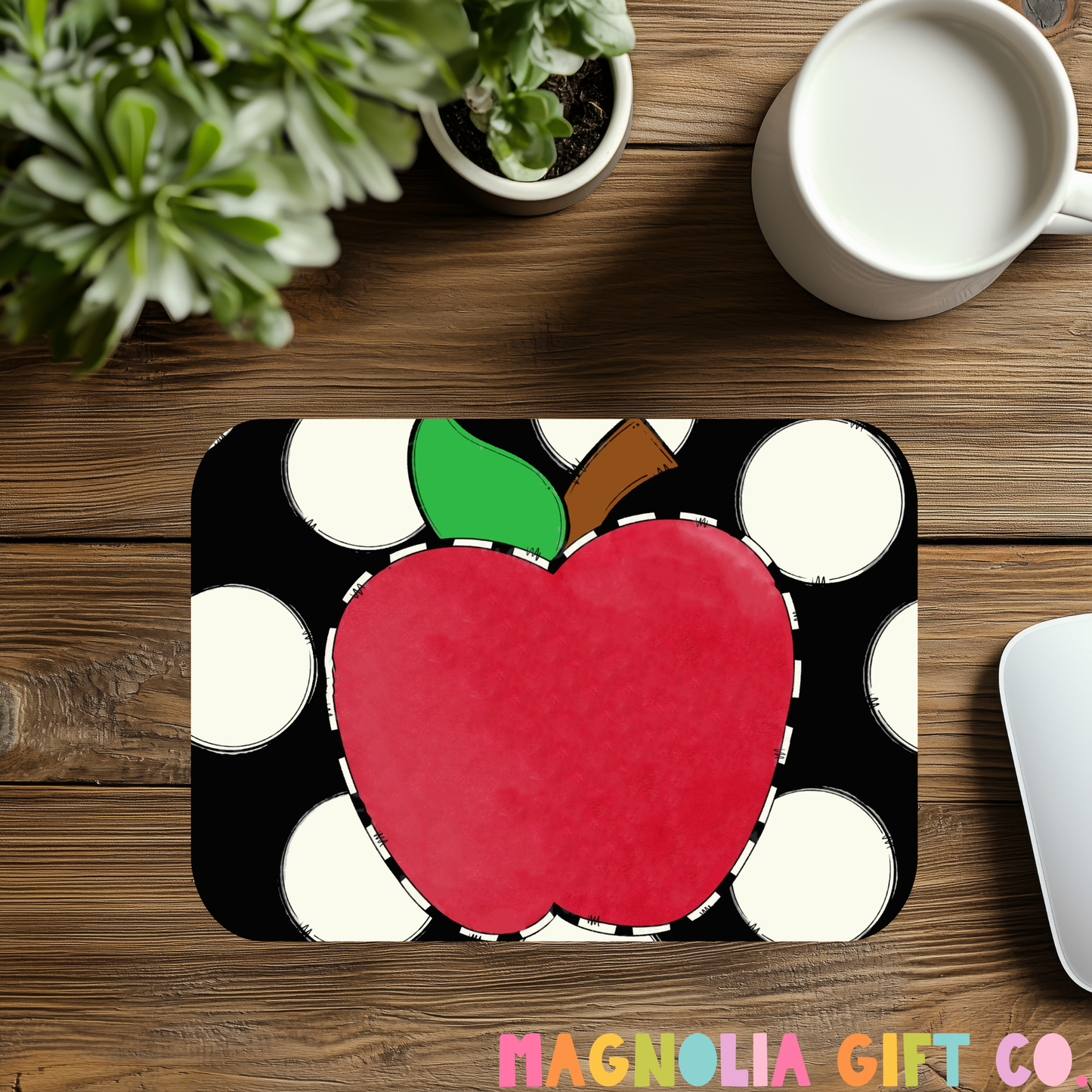 Polka Dot Apple Mousepad