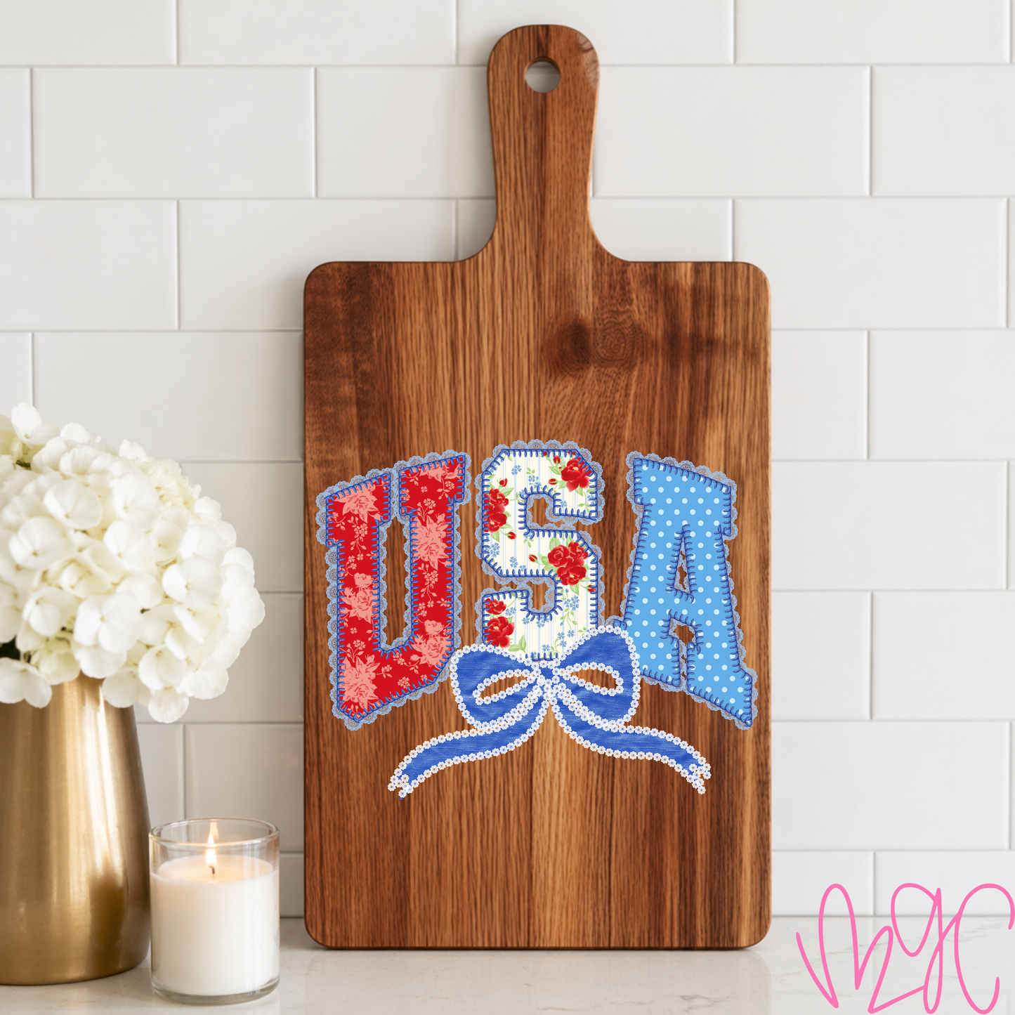 Patterned USA Cutting Board