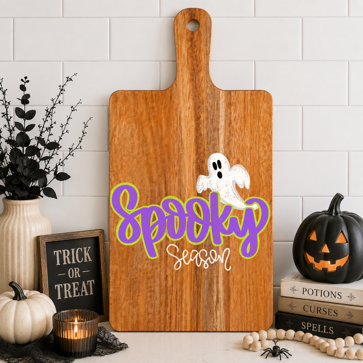 Spooky Season Ghost Cutting Board