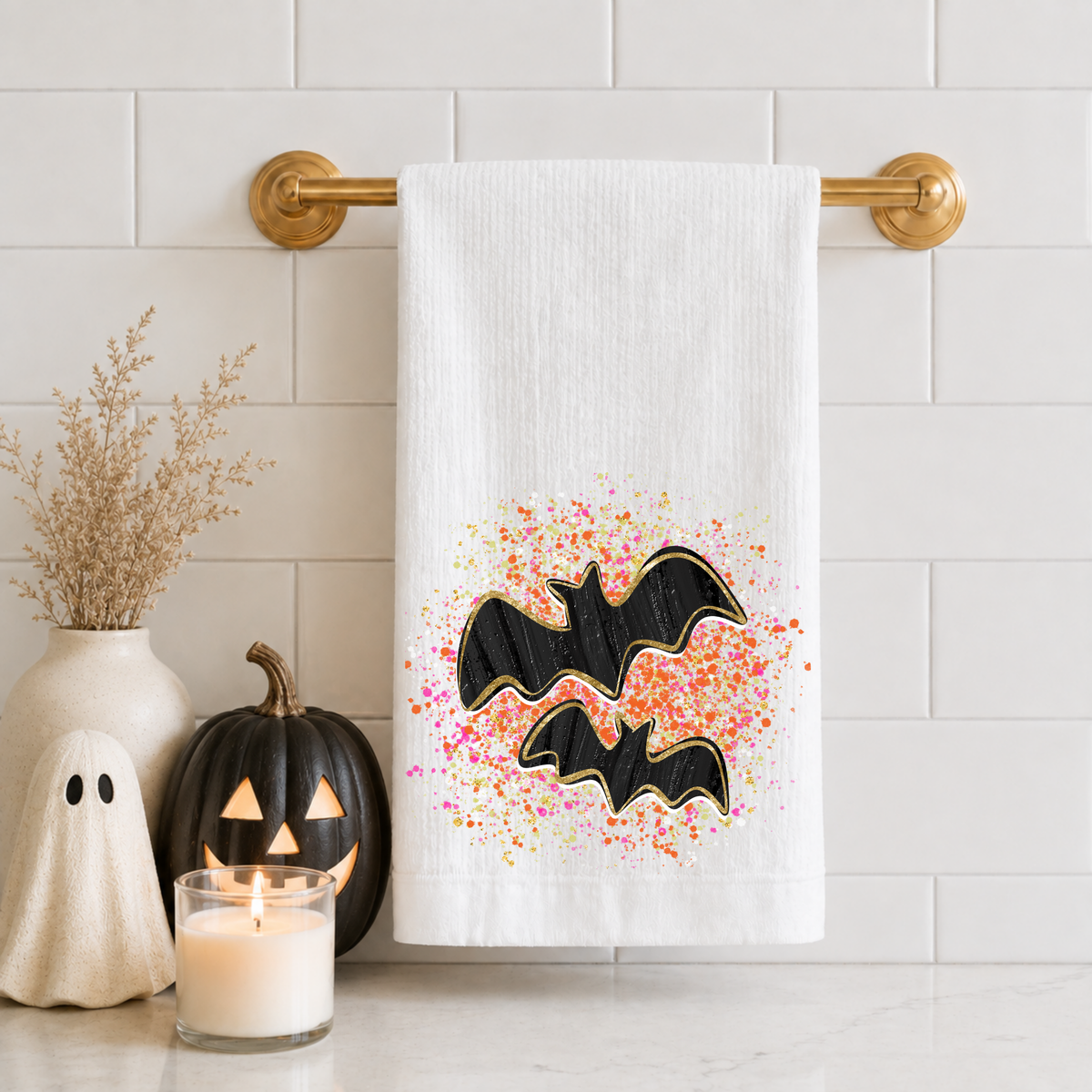 Confetti Bat Tea Towel