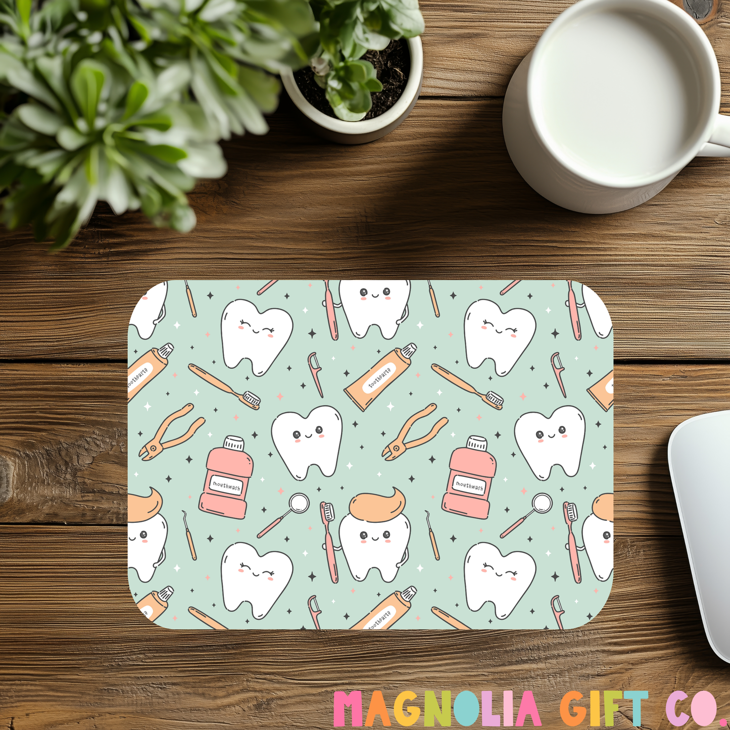 Mint Happy Teeth Mousepad