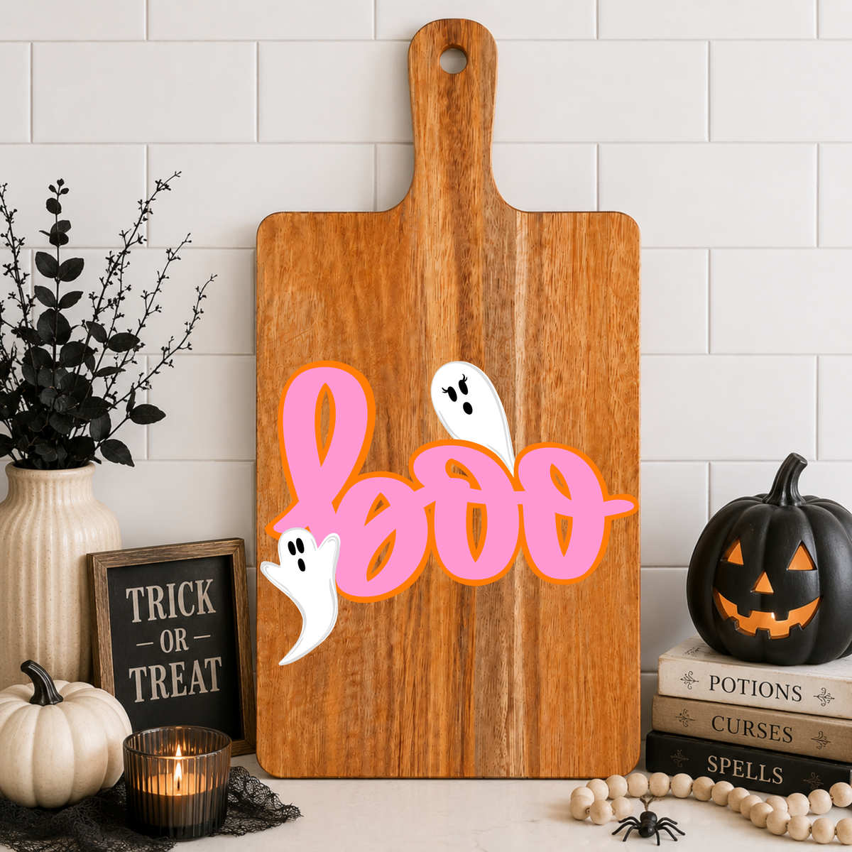 Pink Boo Cutting Board