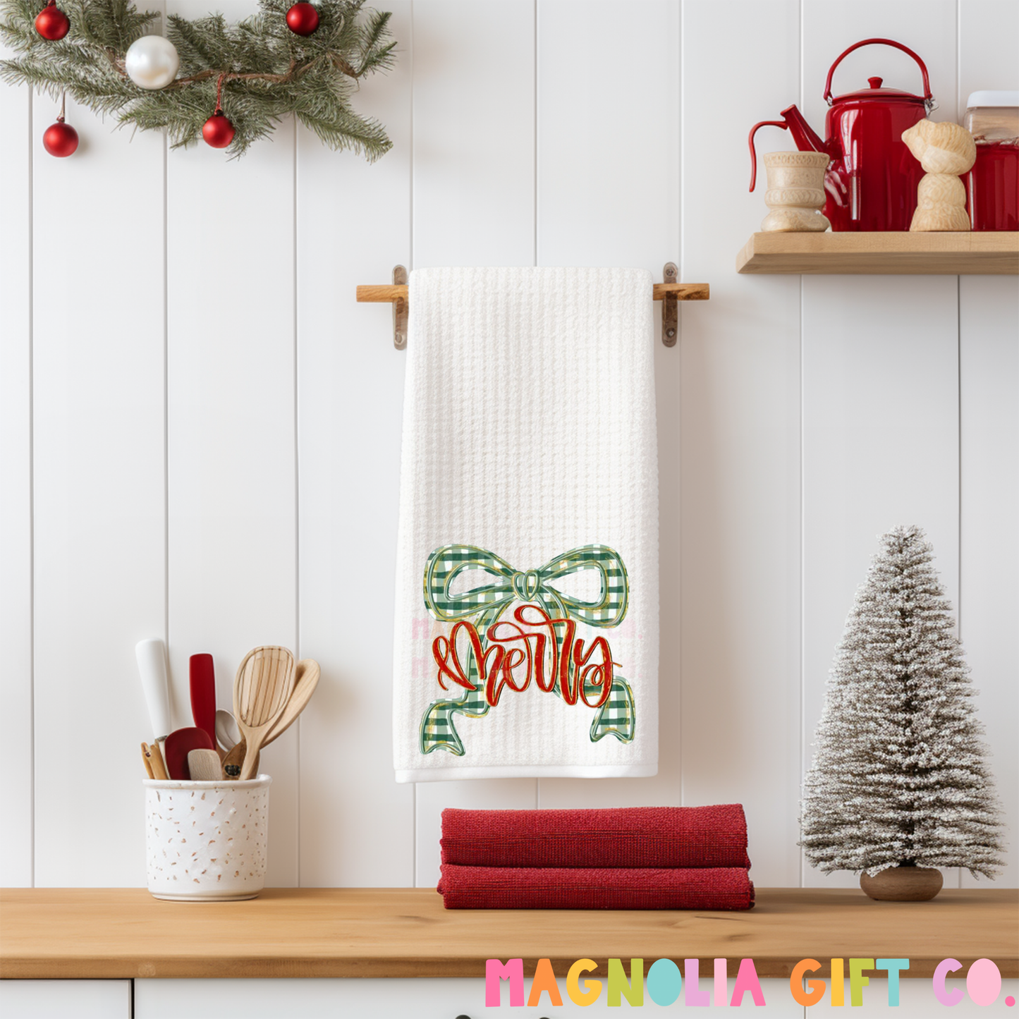 Merry Bow Tea Towel