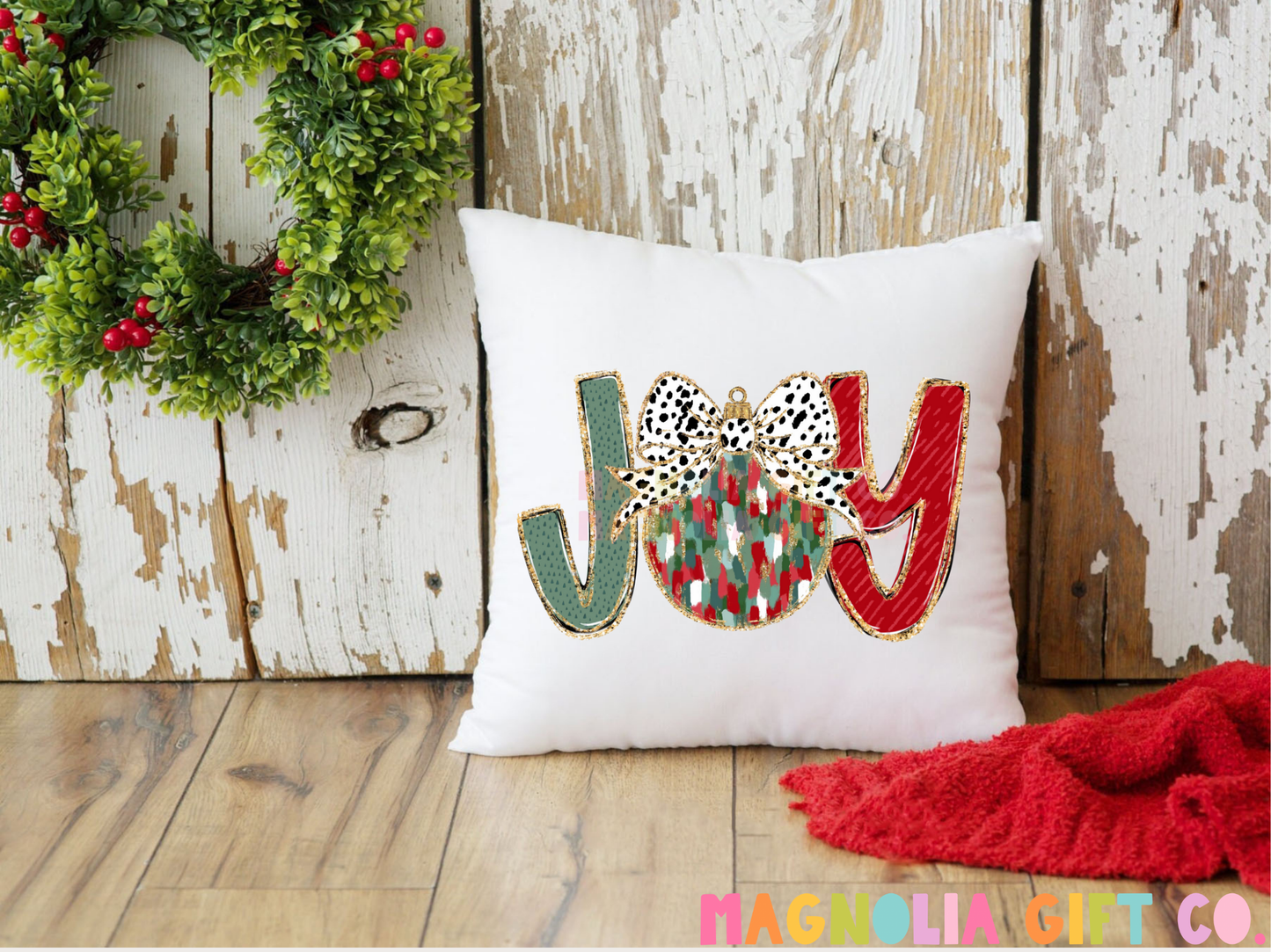Joy Ornament Throw Pillow