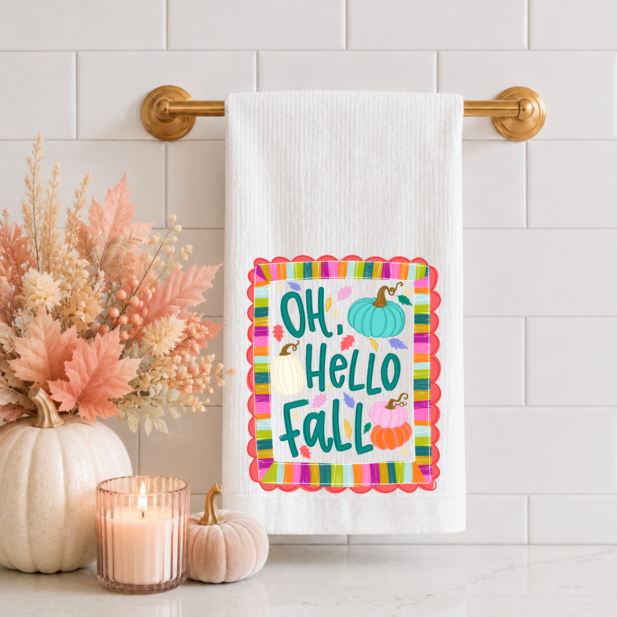 Oh Hello Fall Tea Towel