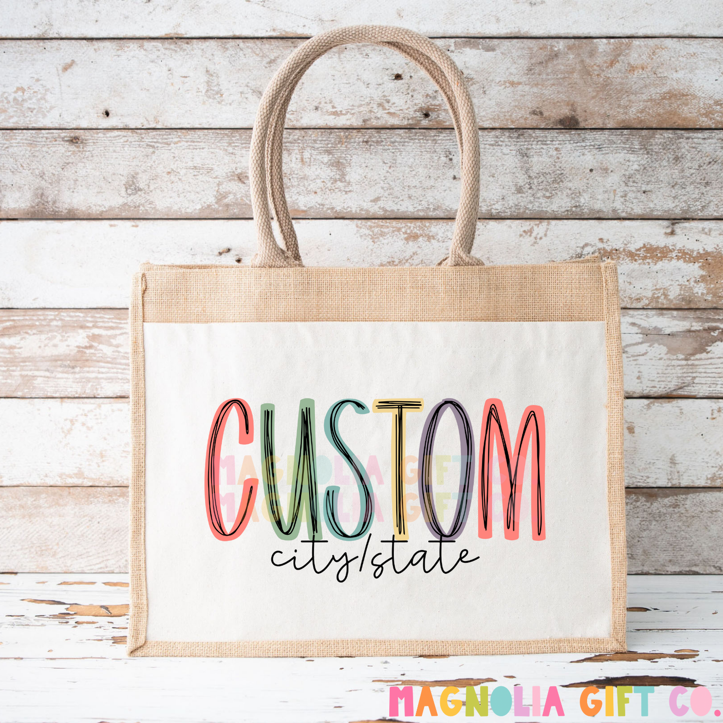 Muted City + State Tote Bag