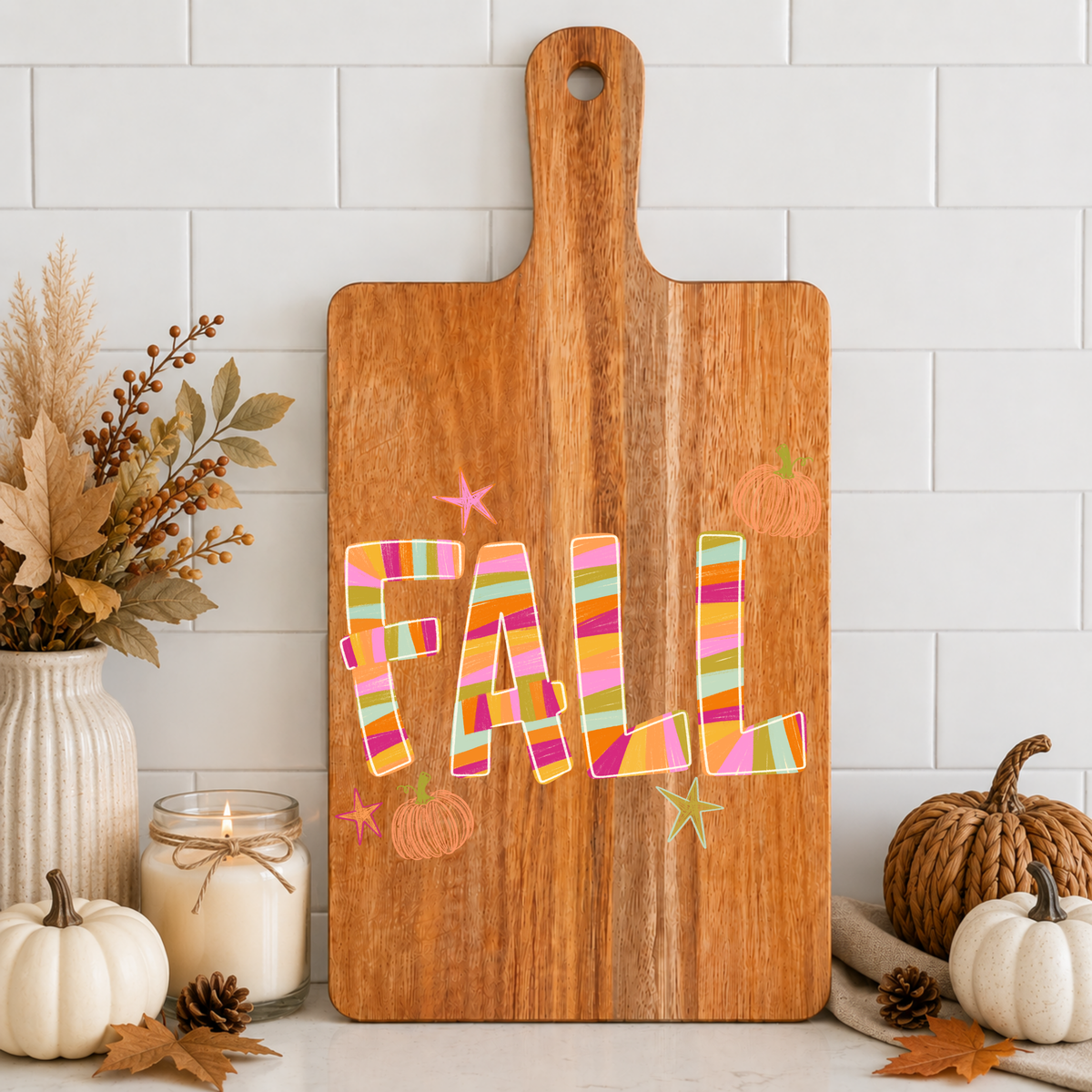 Striped Fall Cutting Board
