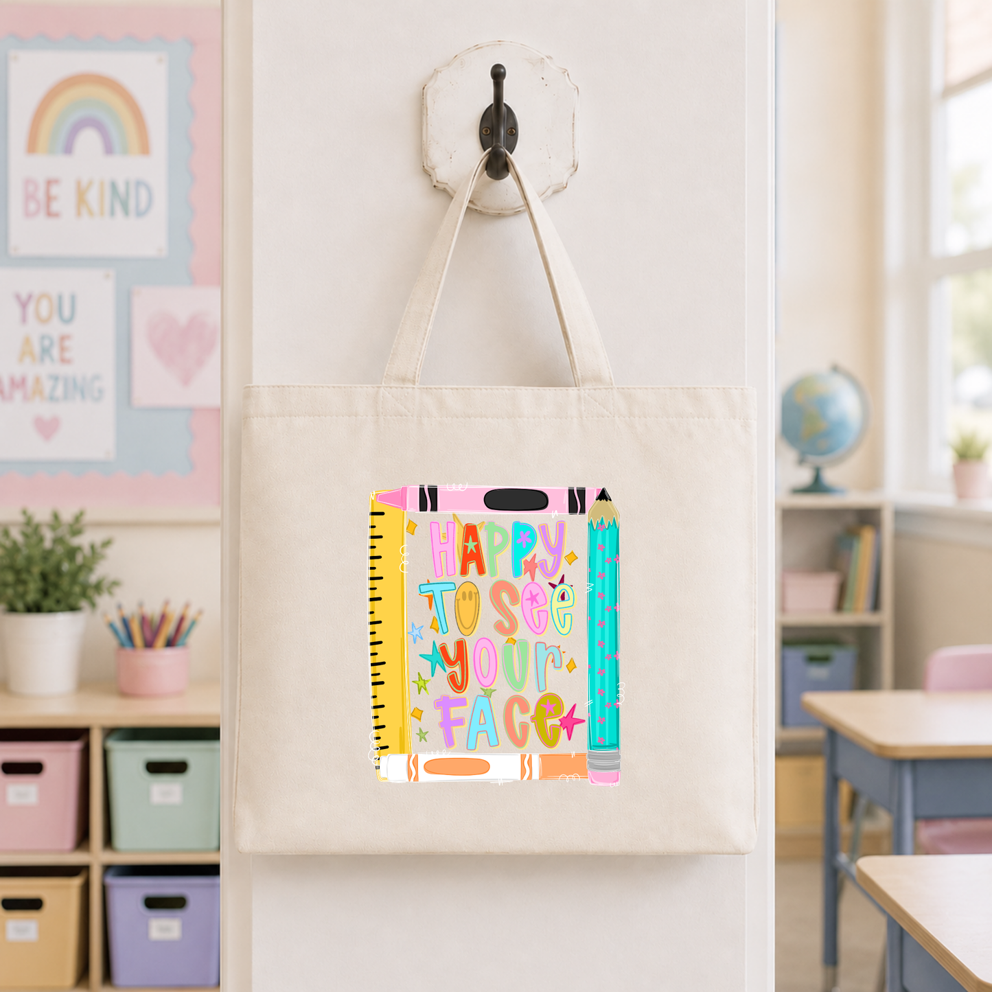 Happy to See Your Face Tote Bag