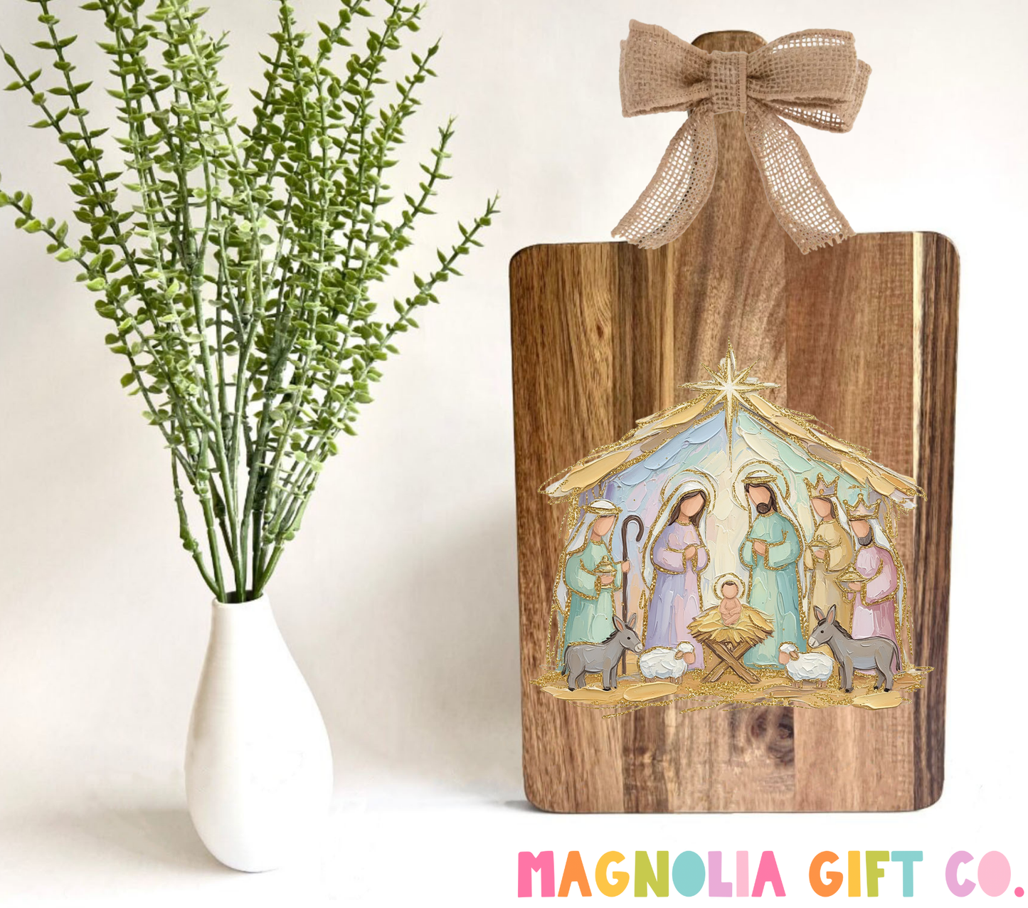 Pastel Nativity Cutting Board