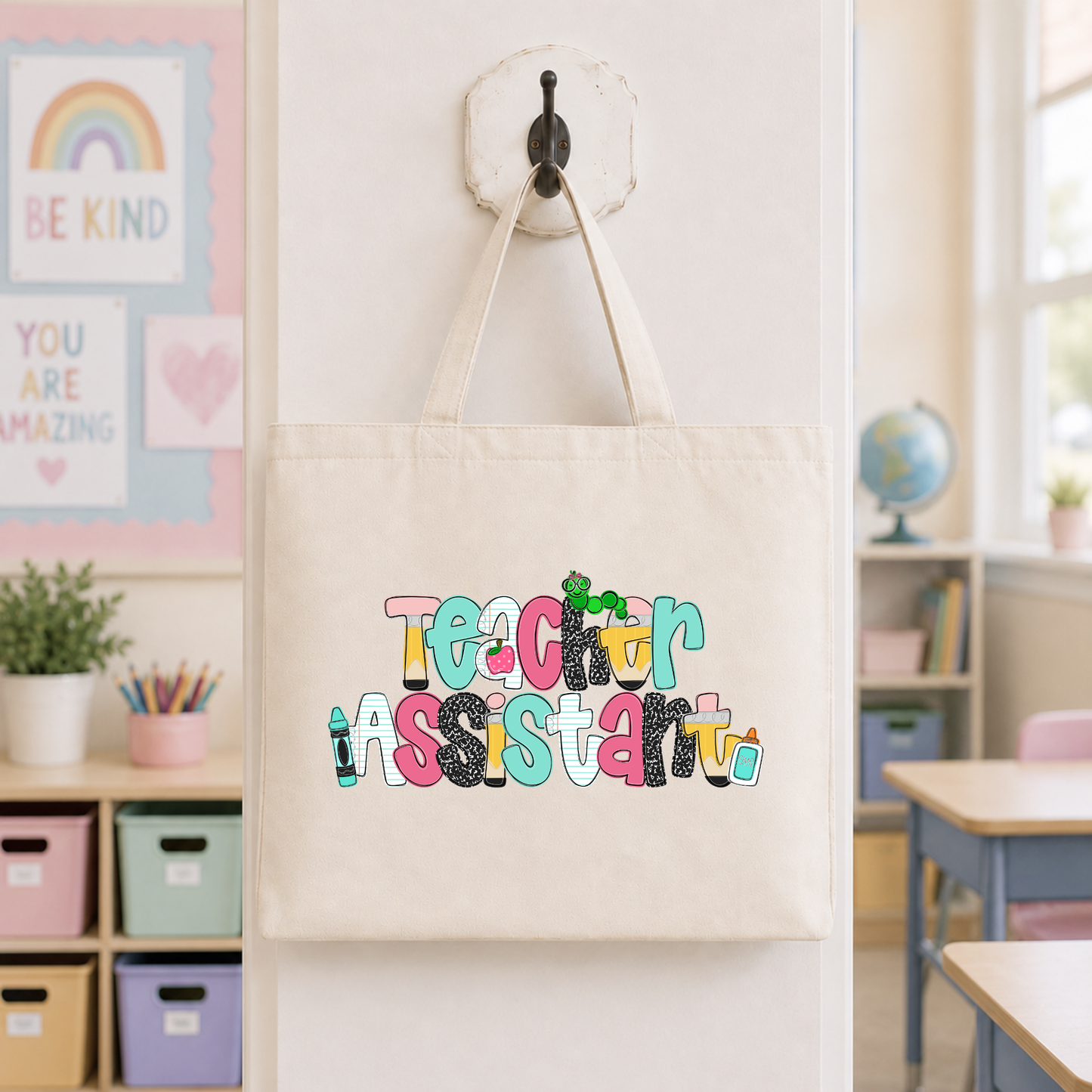 Pastel Teacher Assistant Tote Bag