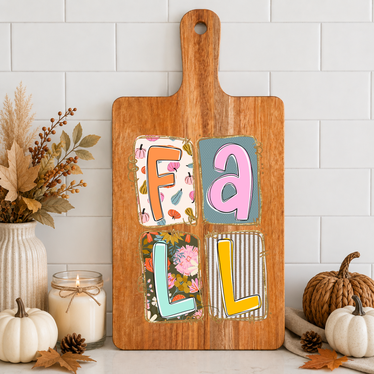 Fall Squares Cutting Board