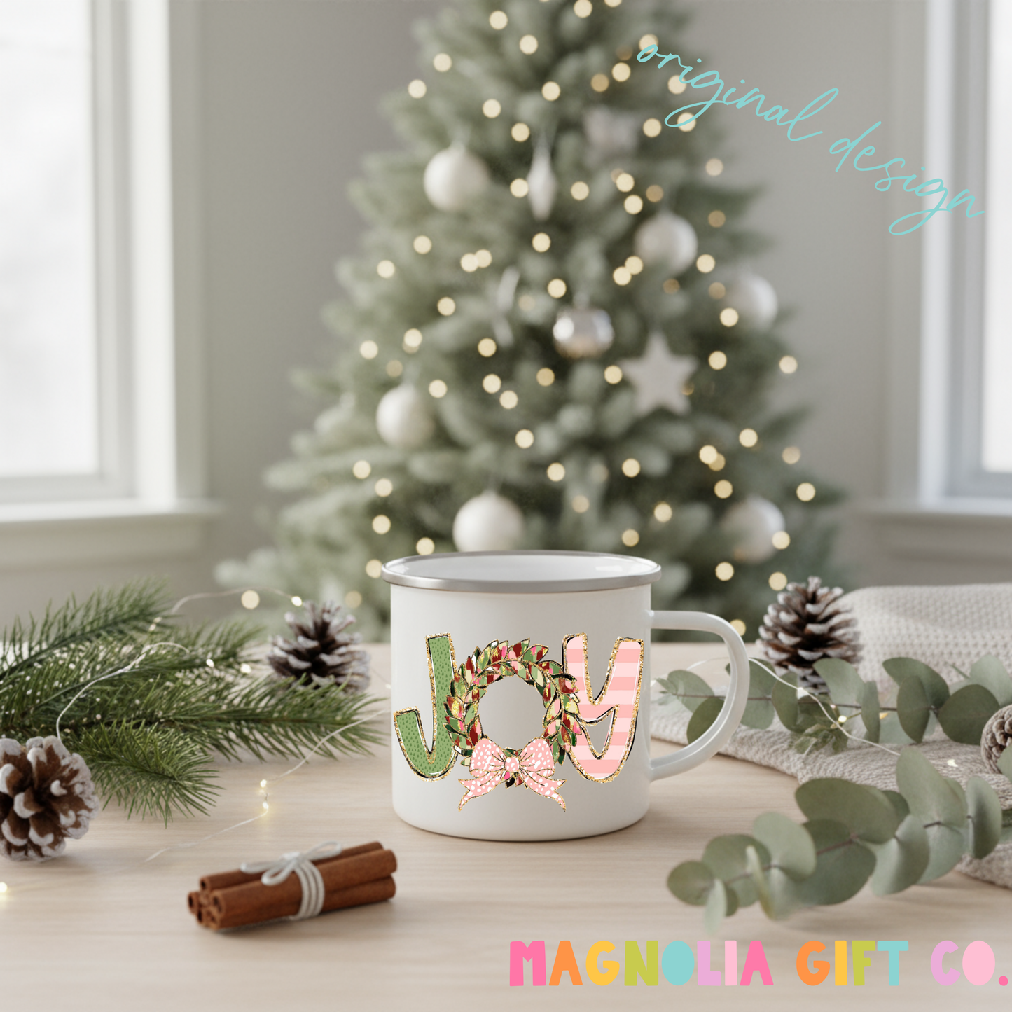 Joy Wreath Coffee Mug