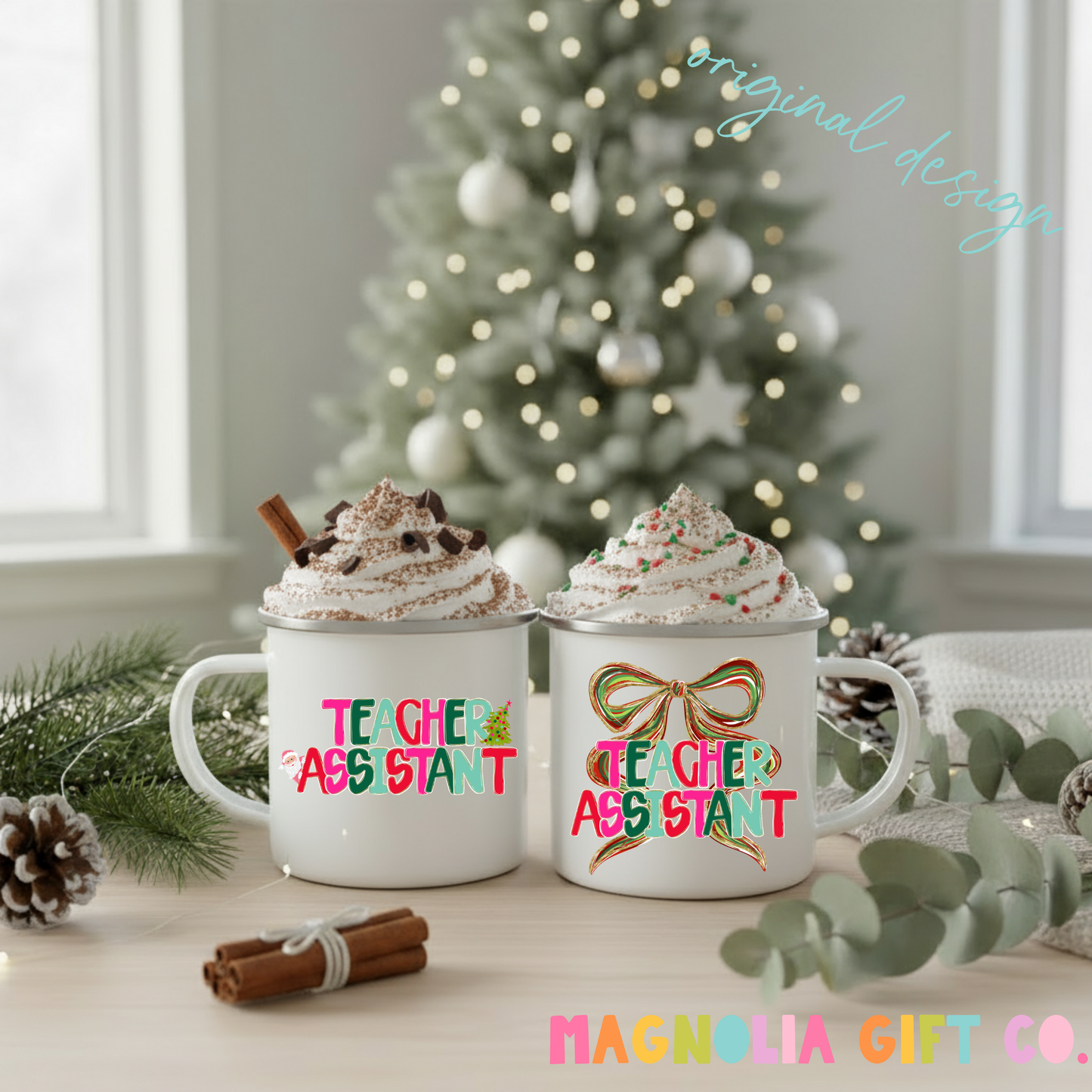 Preppy Christmas Teacher Assistant Coffee Mug