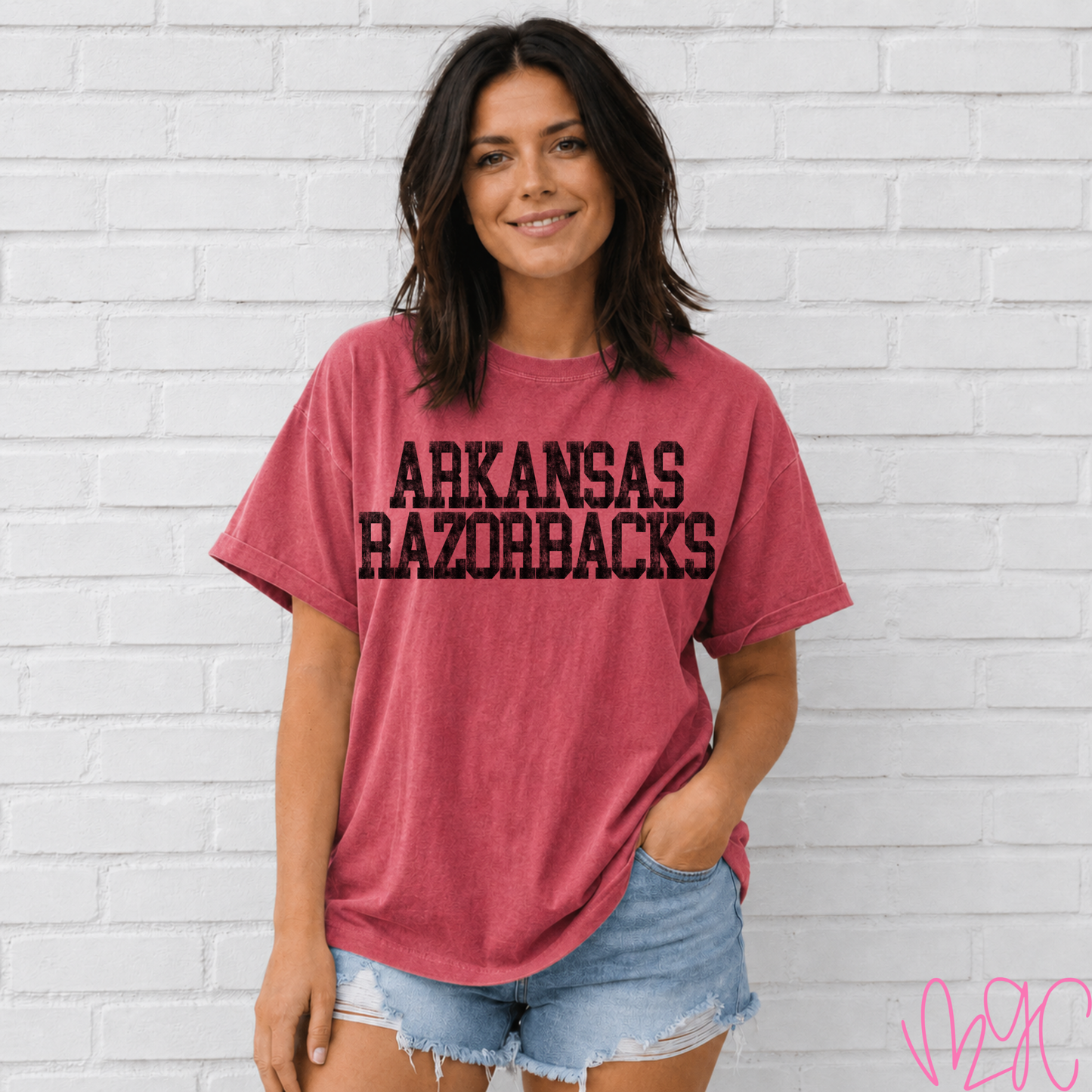 Distressed Arkansas Tee (Black)