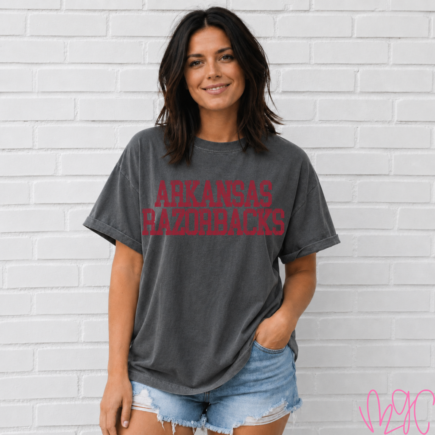Distressed Arkansas Tee (Cardinal)