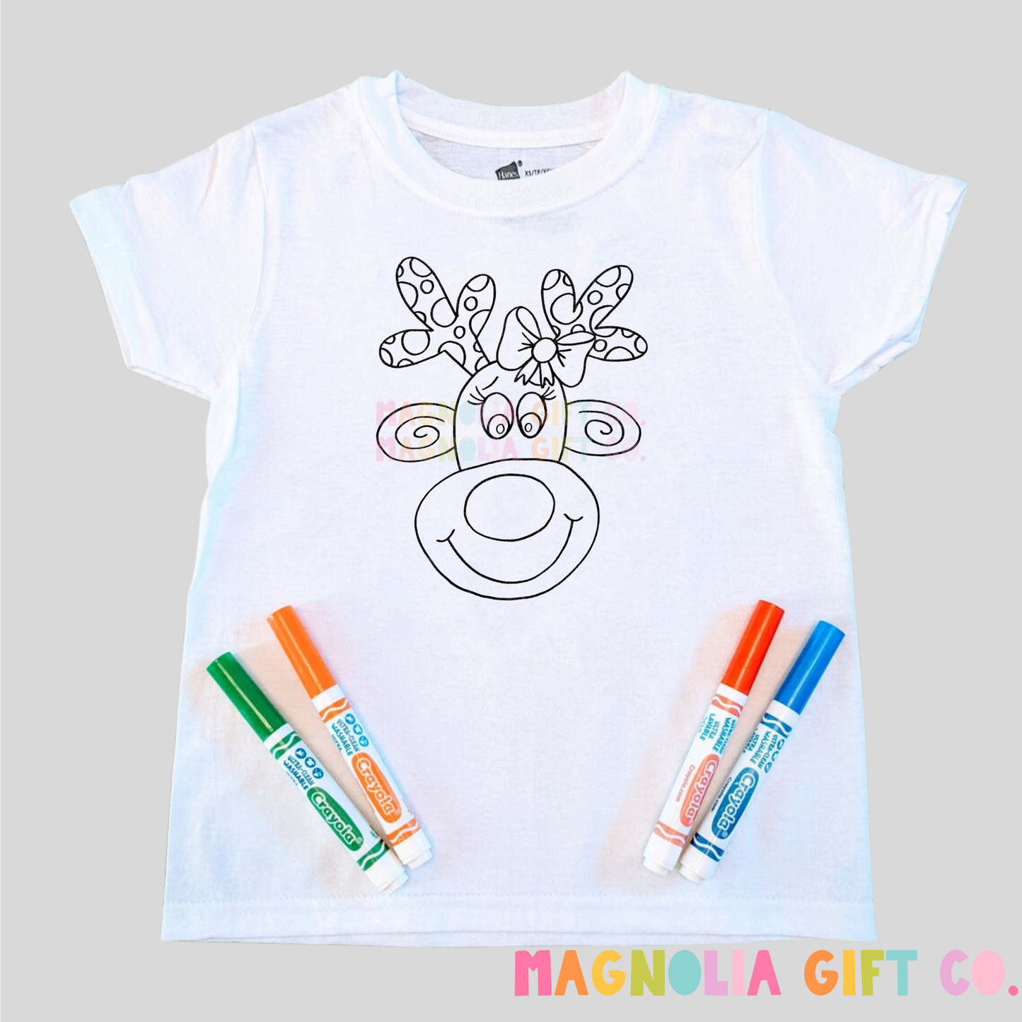 Girl Reindeer Coloring Tee