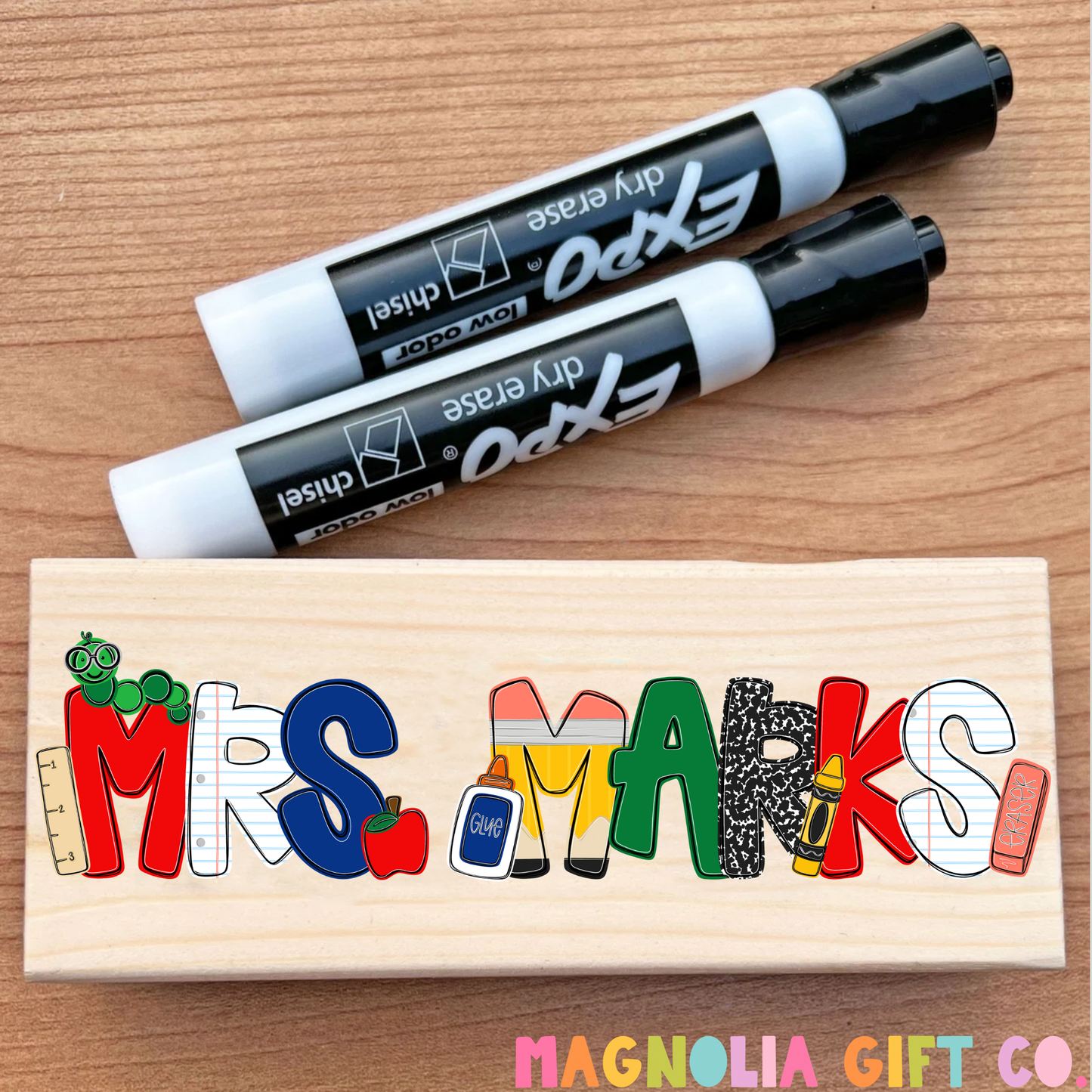 Primary Colors Custom Name Dry Board Eraser