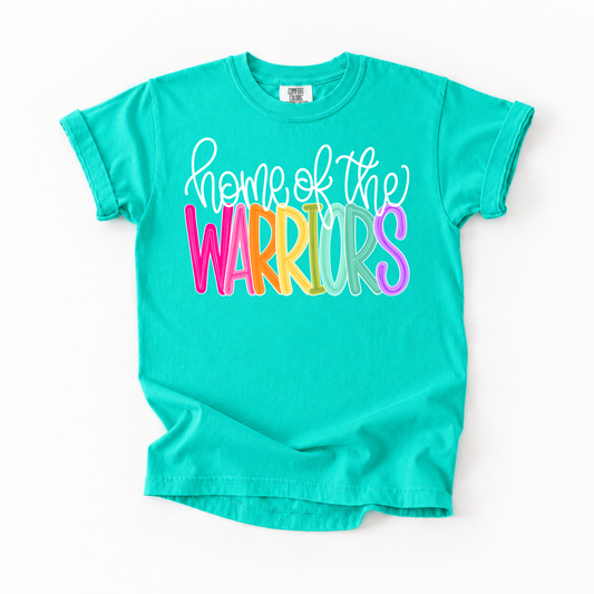 Color Pop-Home Of The Warriors Tee