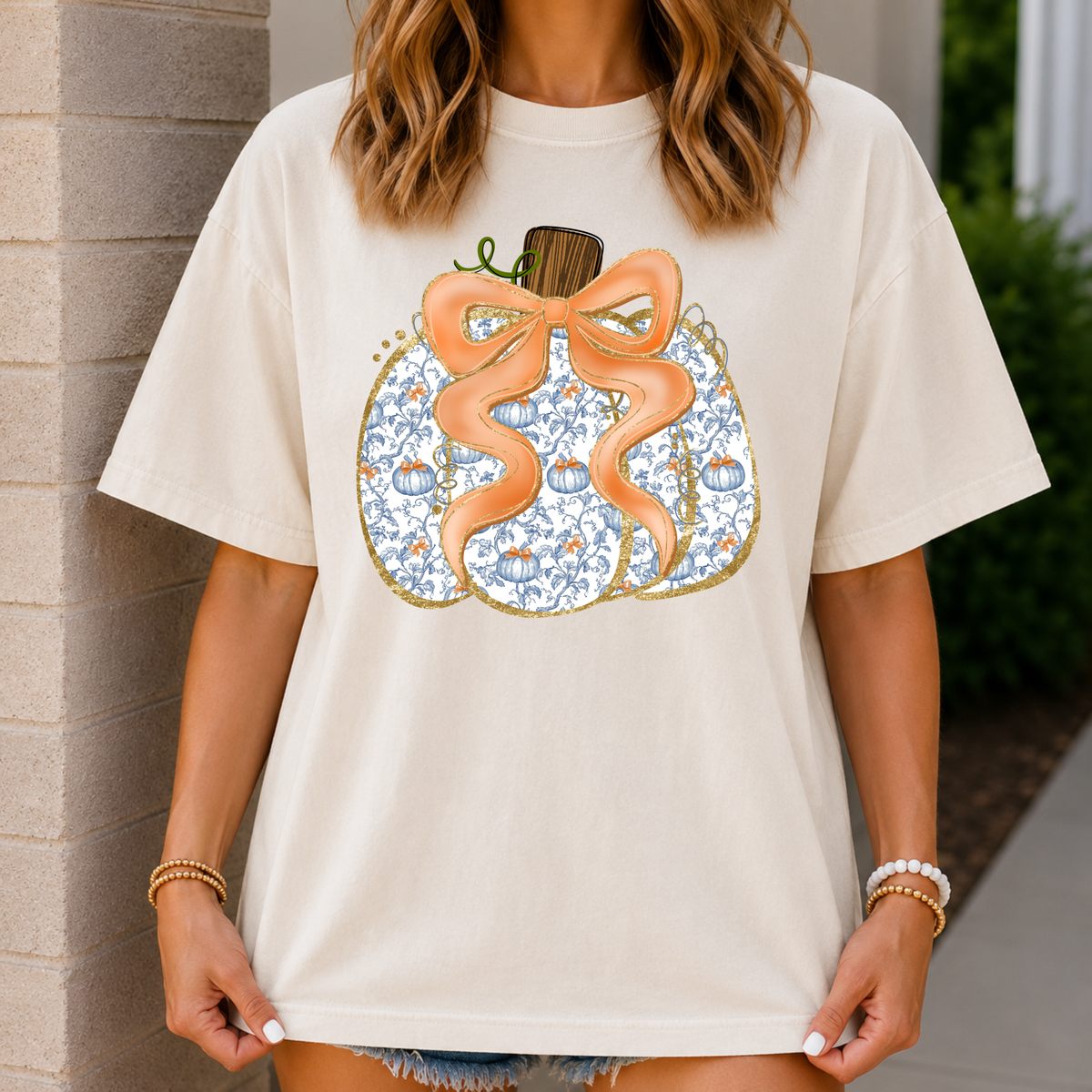 Blue Chinoiserie Pumpkin Tee