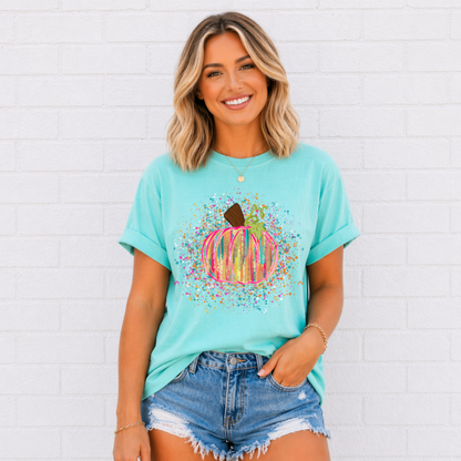 Colorful Confetti Pumpkin Tee