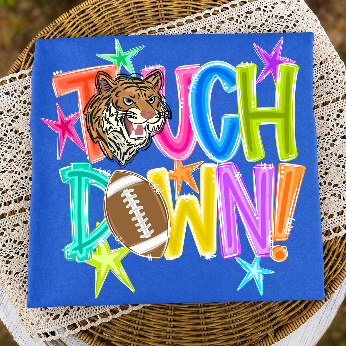 Colorful Touchdown-Tigers Tee