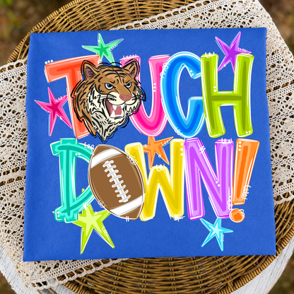 Colorful Touchdown-Tigers Tee