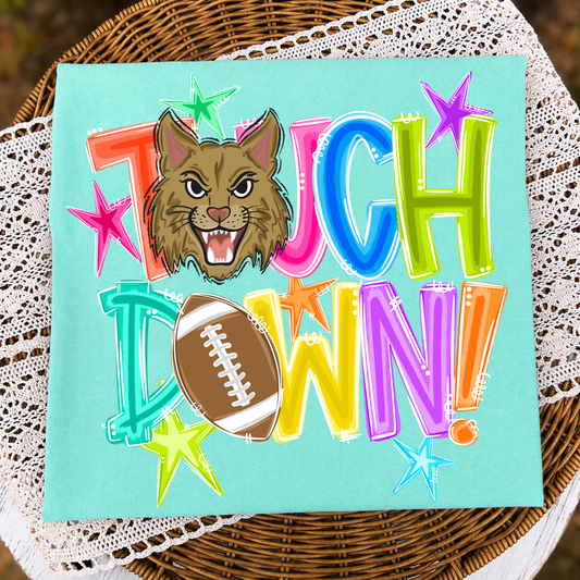 Colorful Touchdown-Wildcats Tee