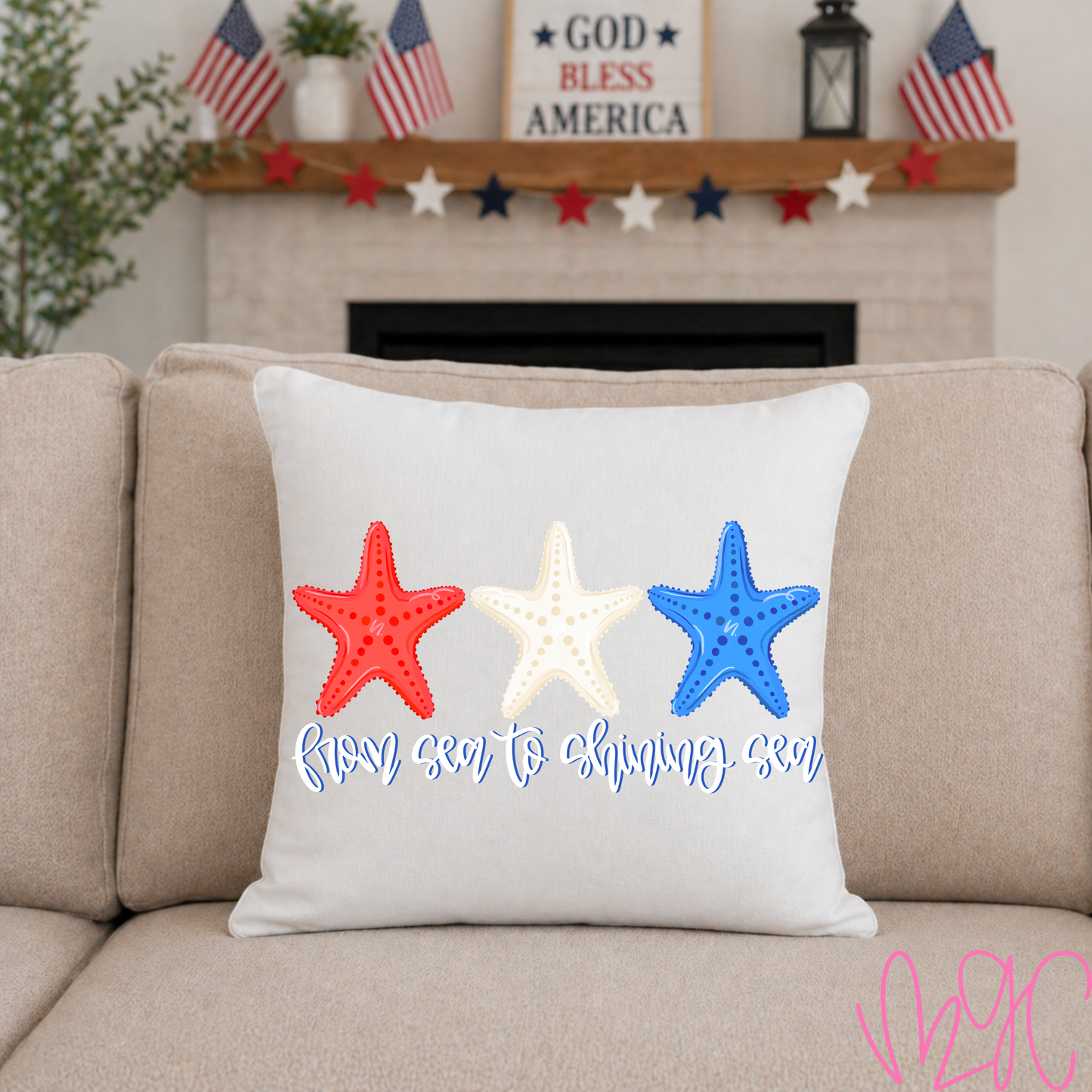 From Sea To Shining Sea Throw Pillow