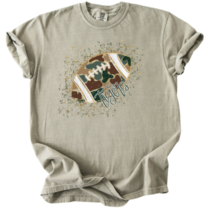 Camo Confetti Football-Tigers Tee