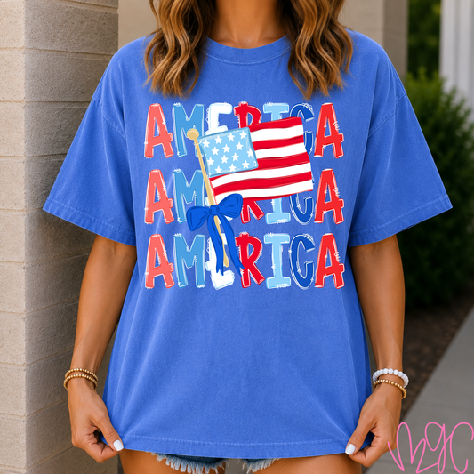 FSF-Stacked America Tee