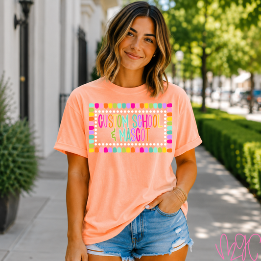 Color Pop-Custom School+Mascot Tee