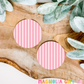 Pink Striped Car Coasters