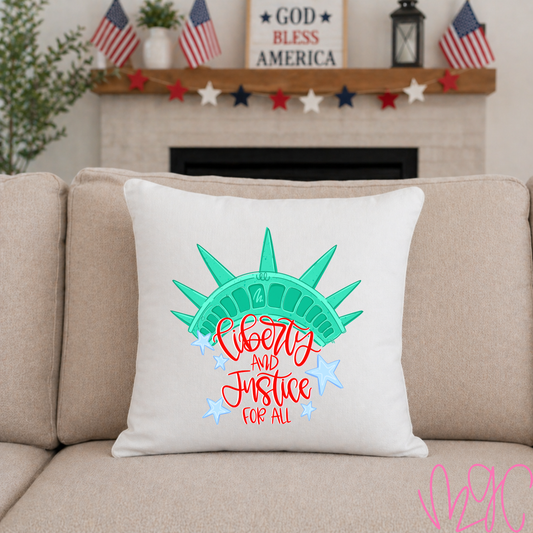 Liberty & Justice Throw Pillow