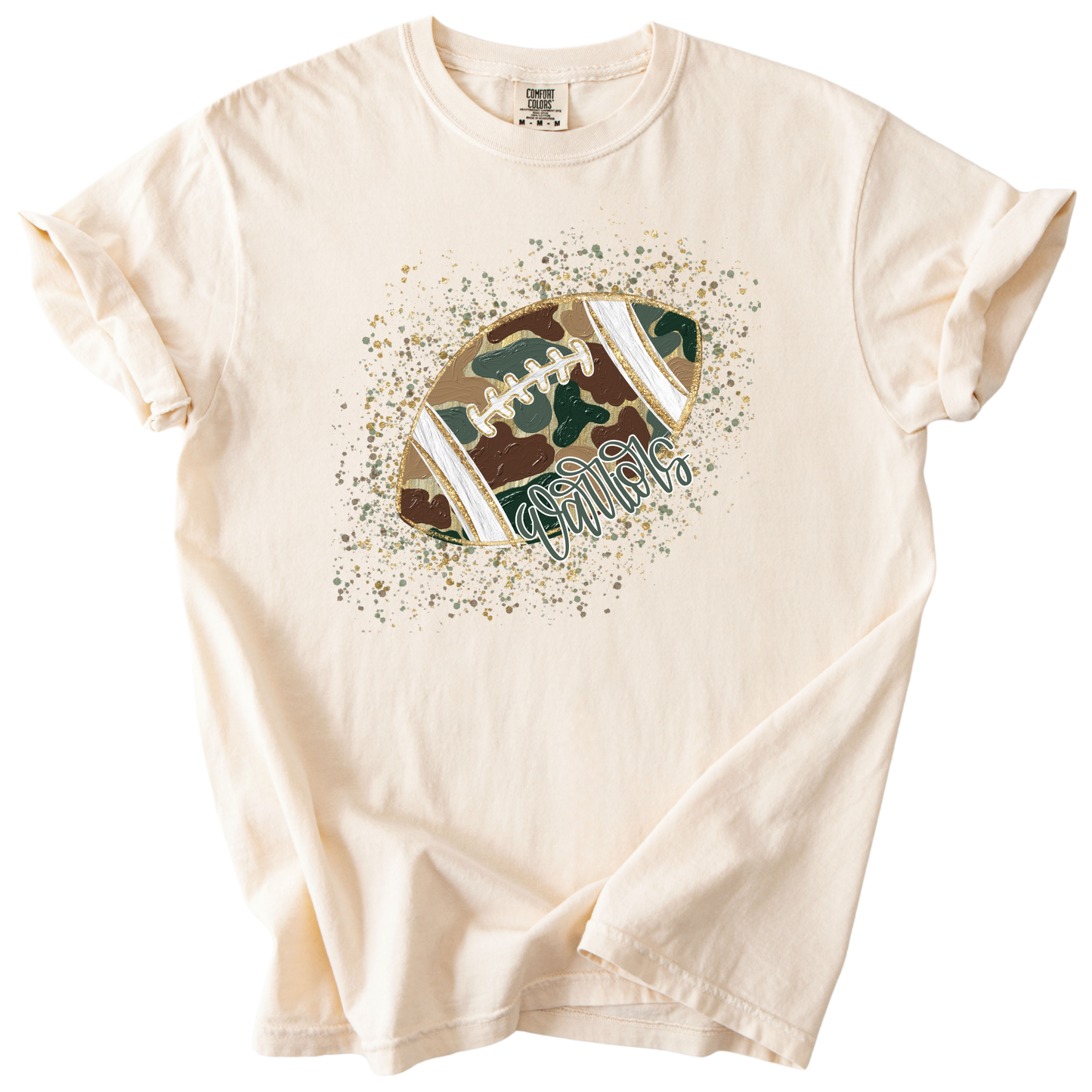 Camo Confetti Football-Warriors Tee