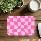 Pink Wavy Checkered Mousepad