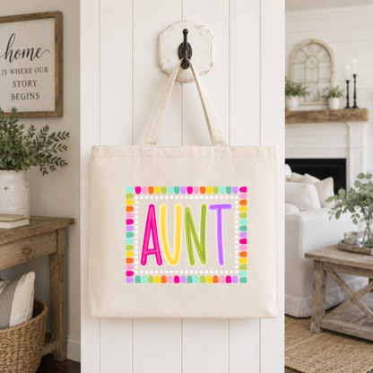 Color Pop-Custom Family Title Tote Bag