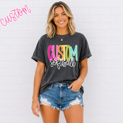Color Pop-Custom Softball Tee