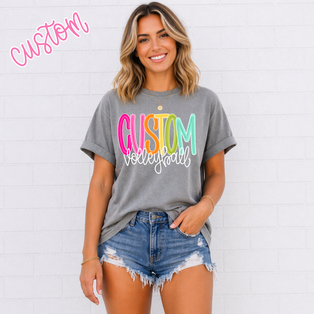 Color Pop-Custom Volleyball Tee