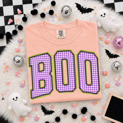 Purple Seersucker Boo Tee