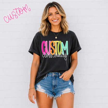 Color Pop-Custom Cross Country Tee