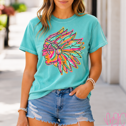 Bright Floral Warriors/Chiefs Tee