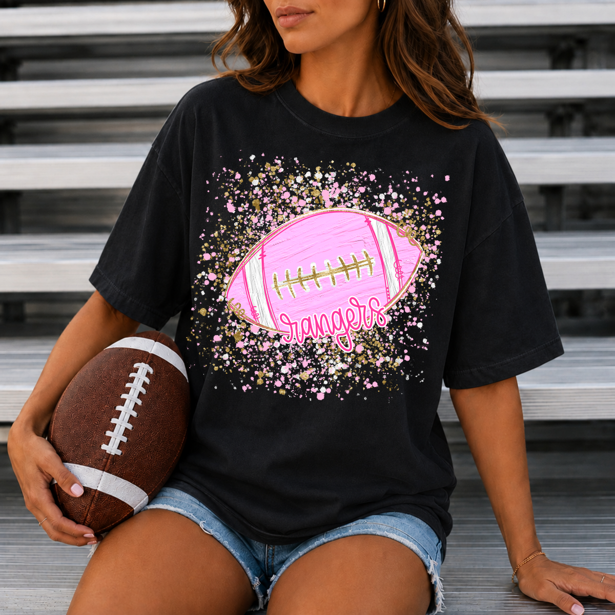 Pink Confetti Football-Rangers Tee